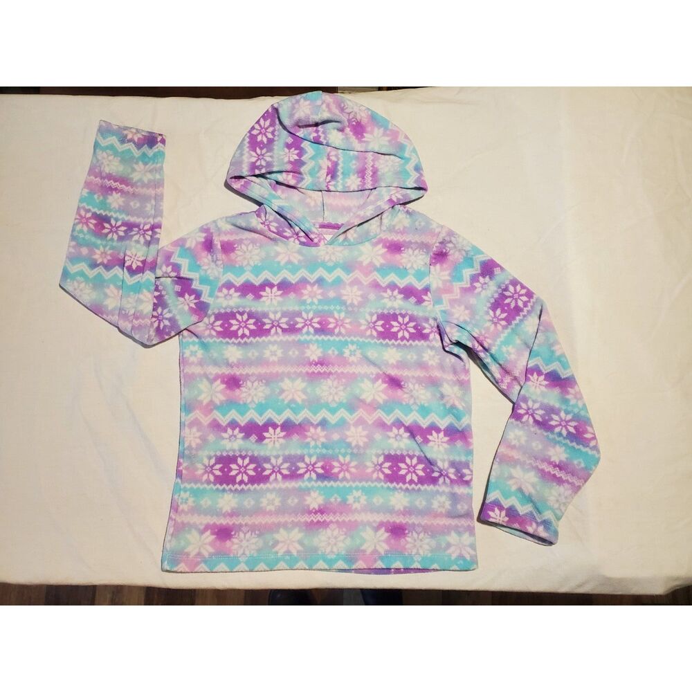 The Children's Place Girls Size 7/8 Snowflake Hoodie Purple Blue 🌍5/$10🌎